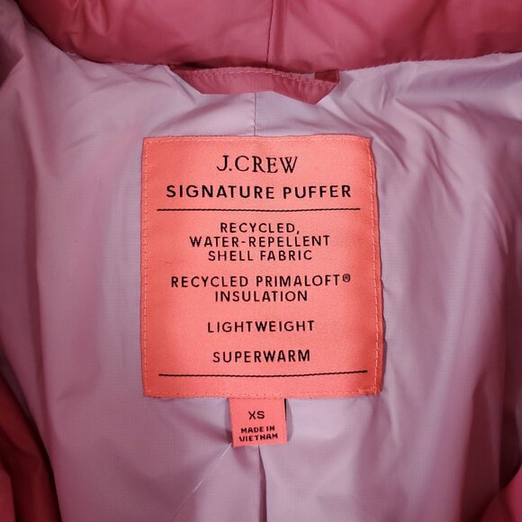 NWT J Crew Signature Puffer Womens Size XS Primaloft Collection Pink Jacket Warm - Picture 8 of 14